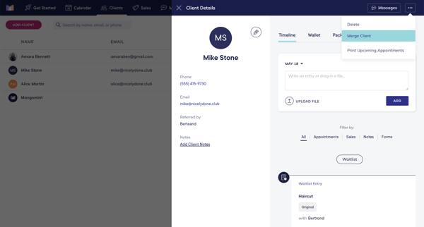 Mangomint App screen