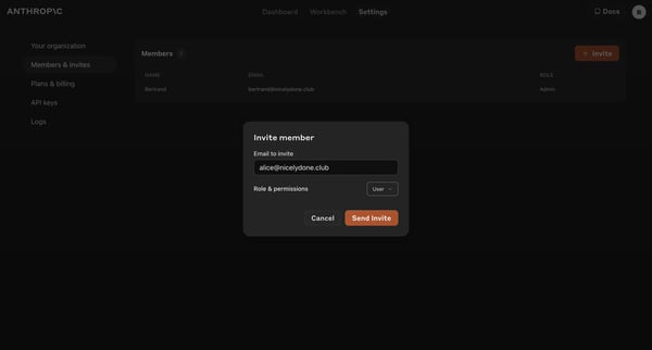 Anthropic Console screen