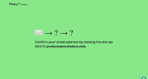 Verify your email address — Fibery — Fibery screen