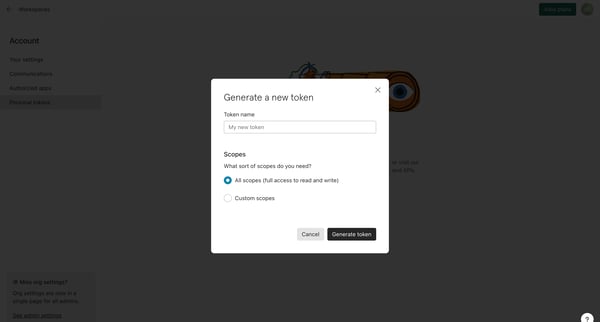 Typeform - Account screen