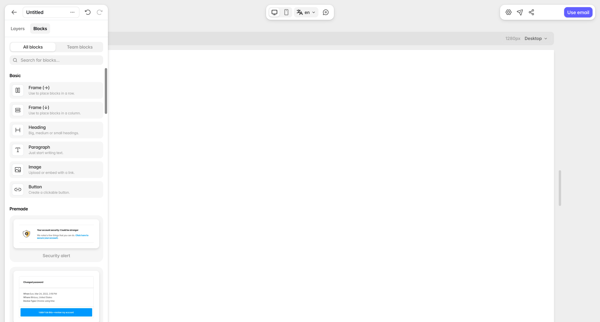 Editor — Tabular screen