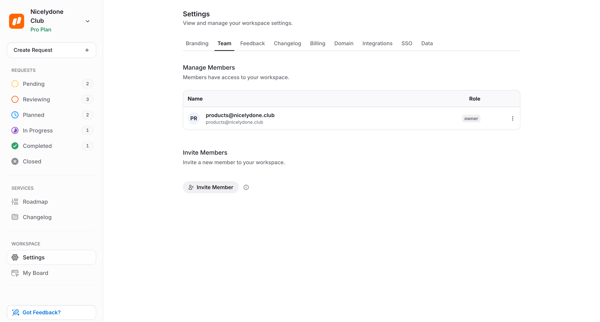 Team | UserJot screen
