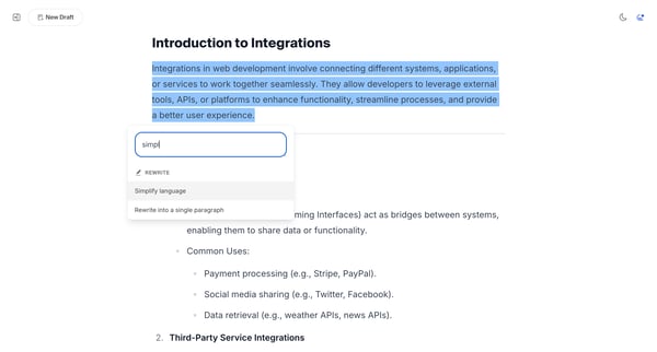 Free AI-powered Markdown WYSIWYG editor — Hashnode screen