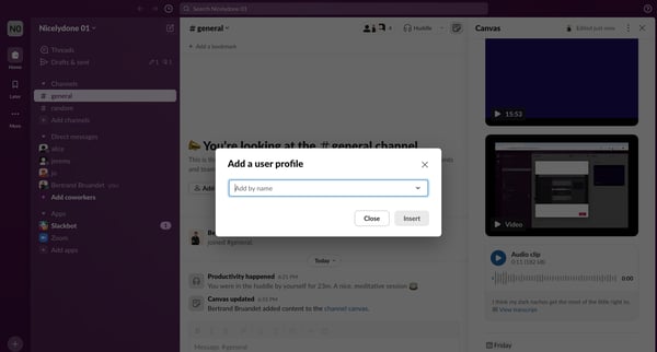 general Channel - Nicelydone 01 - Slack screen