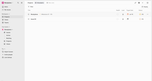 Projects from Linear