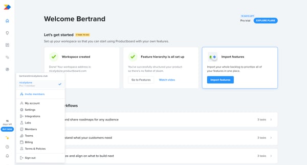 Productboard screen