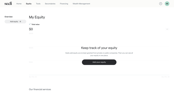 Equity | Secfi screen