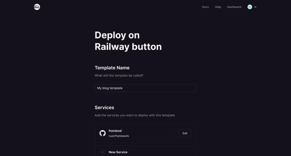Deploy on Railway button screen