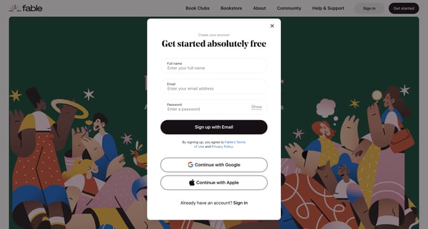 A Modern Day Book Club App for Social Reading | Fable screen