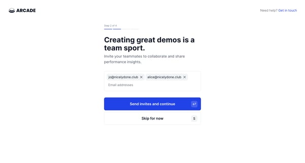 Create a team from Arcade