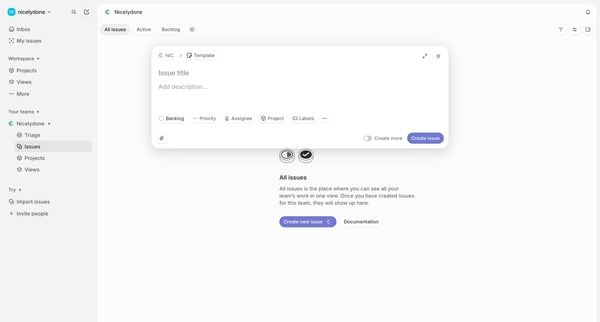 Nicelydone › All issues screen