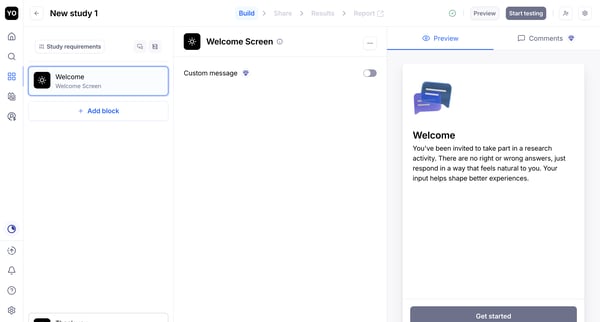 Your first project - Maze Draft screen