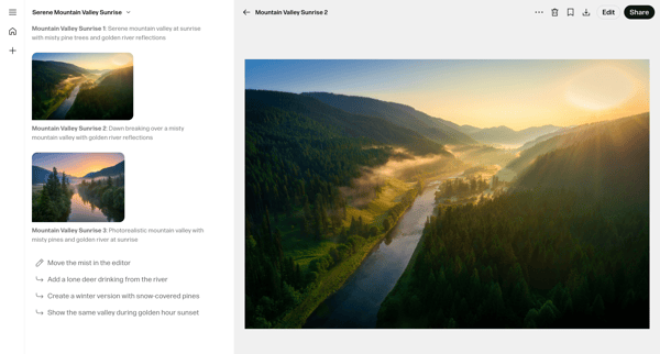 Mountain Valley Sunrise 2 - Image screen