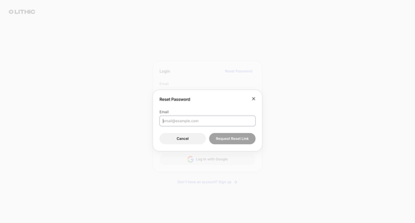 Lithic - Login screen