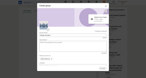 Groups | LinkedIn screen