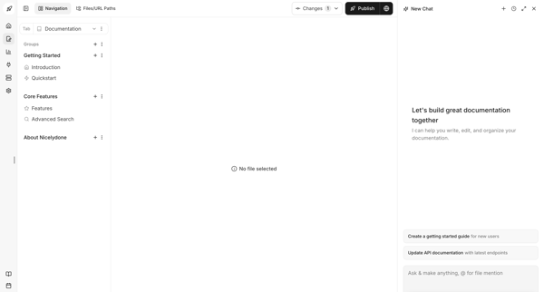 Dashboard - Documentation.AI screen