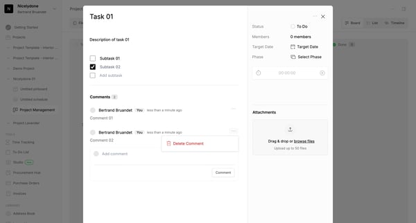 Project Management | Programa screen