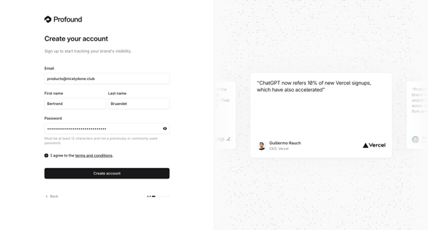 Profound | Answer Engine Optimization screen