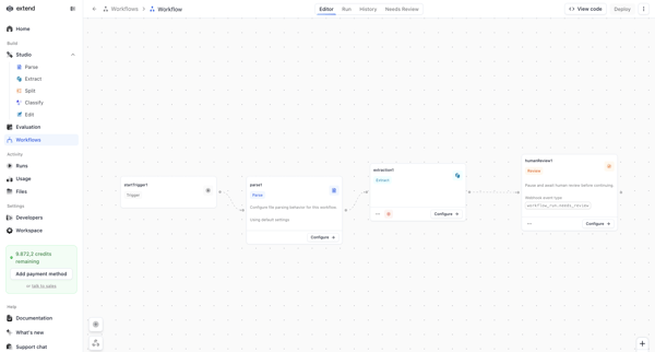 Workflow | extend screen