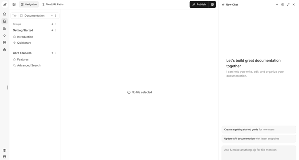 Dashboard - Documentation.AI screen