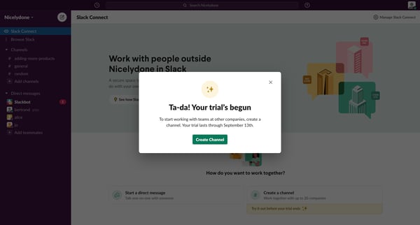 Slack | Slack Connect Nicelydone 1 new item from Slack