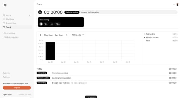 Track ‐ Marathon screen