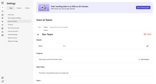Mixpanel - Product Analytics screen