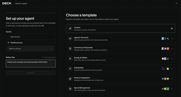 Deck Console screen