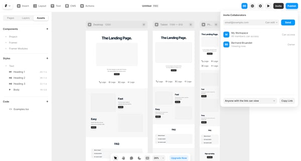 Untitled – Framer screen