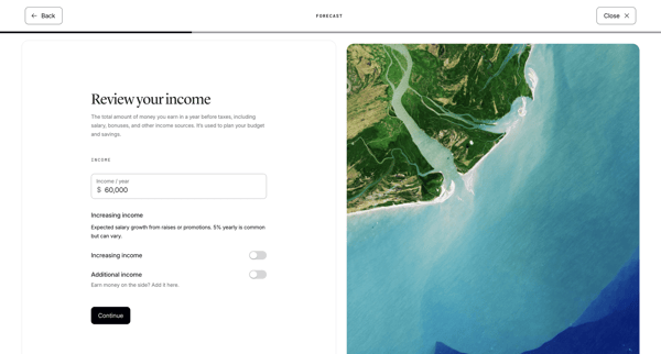 Origin Financial screen