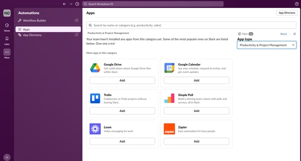 Apps - Nicelydone 01 - Slack screen