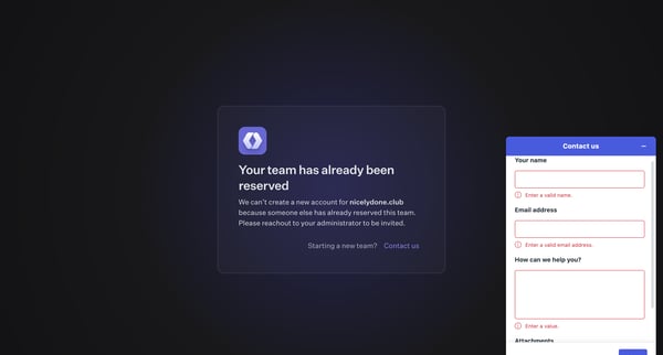 We found an existing team | WorkOS screen