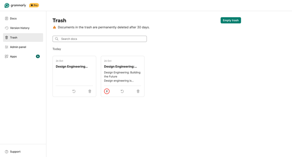 Grammarly screen