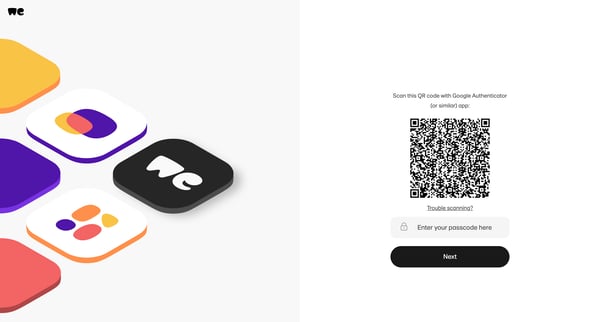 2nd Factor Authentication screen