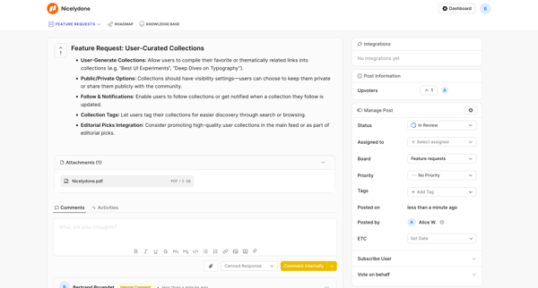 Feature Request: User-Curated Collections | Nicelydone screen