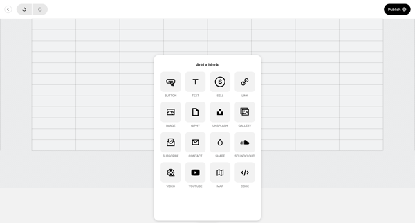 Edit Page Home screen