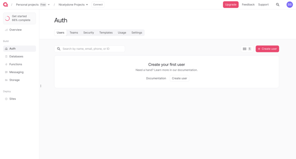 Auth - Appwrite screen