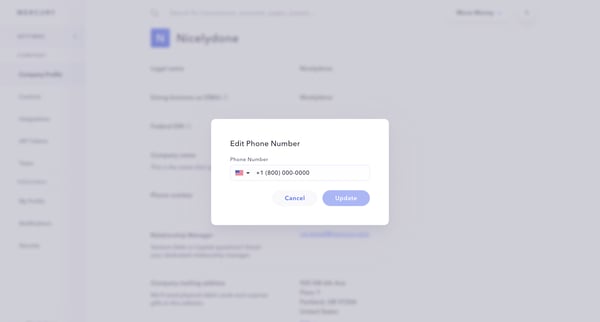 Mercury | Banking for startups screen