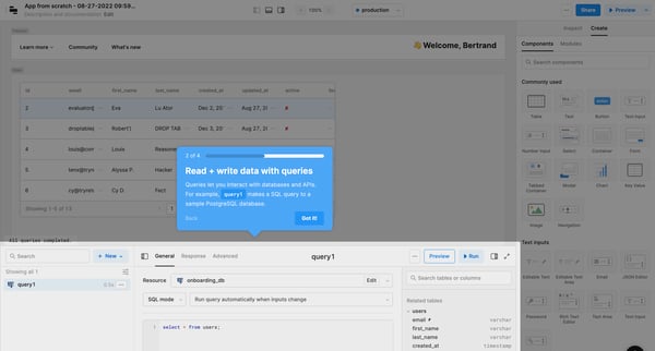 App from scratch - 08-27-2022 095937 | Editor  Retool from Retool