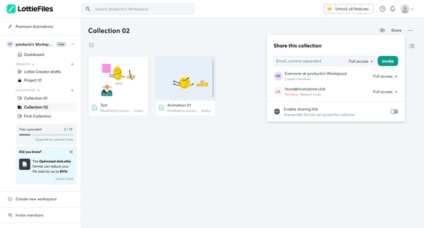 LottieFiles Platform screen