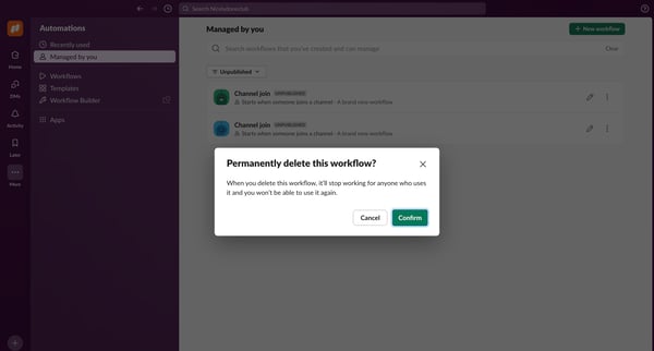 Automations - Nicelydoneclub - Slack screen