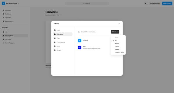 Framer screen