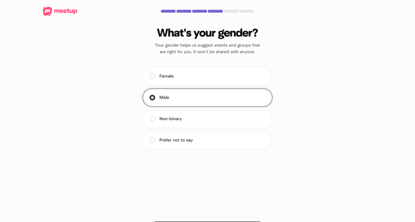 Welcome | Meetup screen