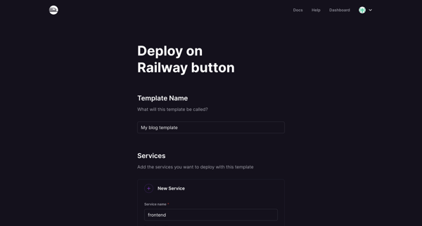 Deploy on Railway button screen