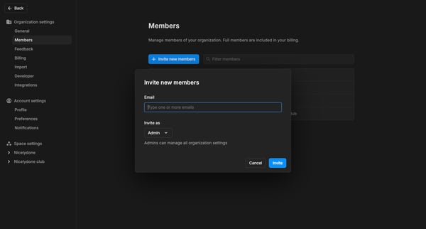 Nicelydone · Settings screen
