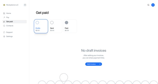 Get paid • Tola screen