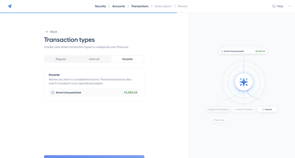 Copilot Money | Onboarding screen