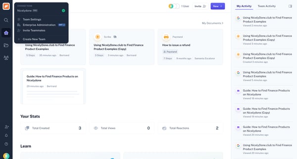 Scribe | Workspace screen