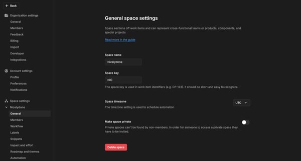 Nicelydone · Settings screen
