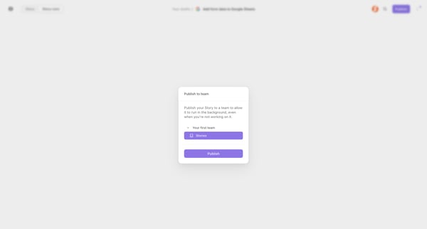 Add form data to Google Sheets - Tines screen